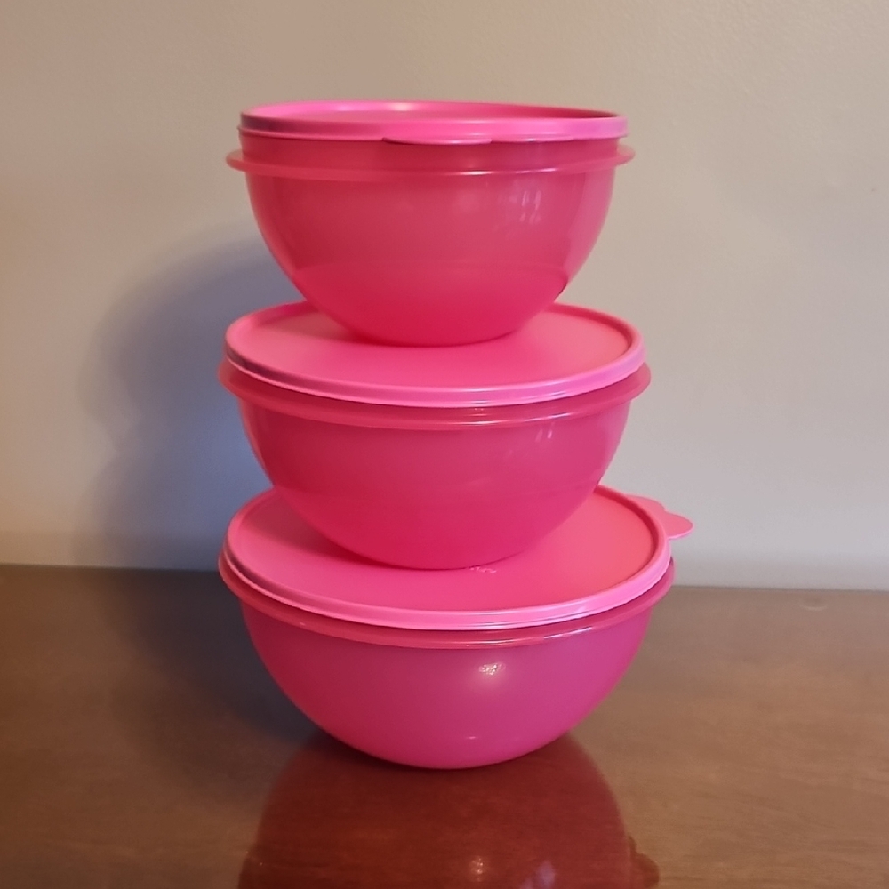 Tupperware Vibrant Pink Bowl Set